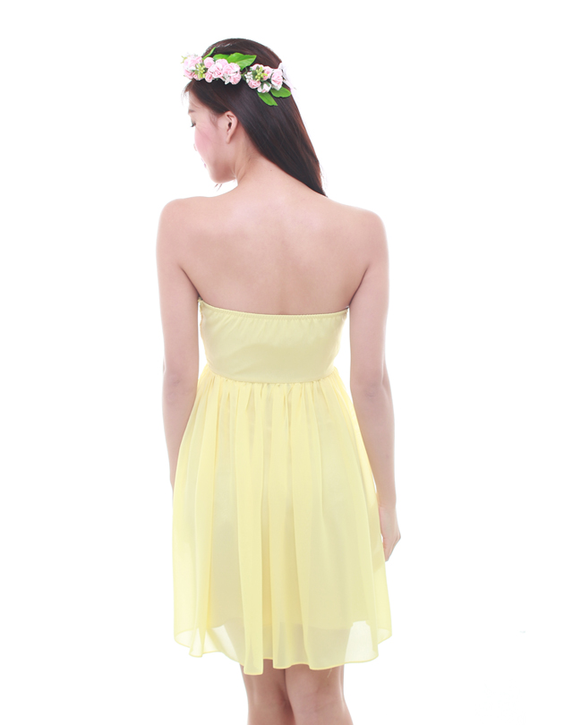 Cleo Dress in Pastel Yellow